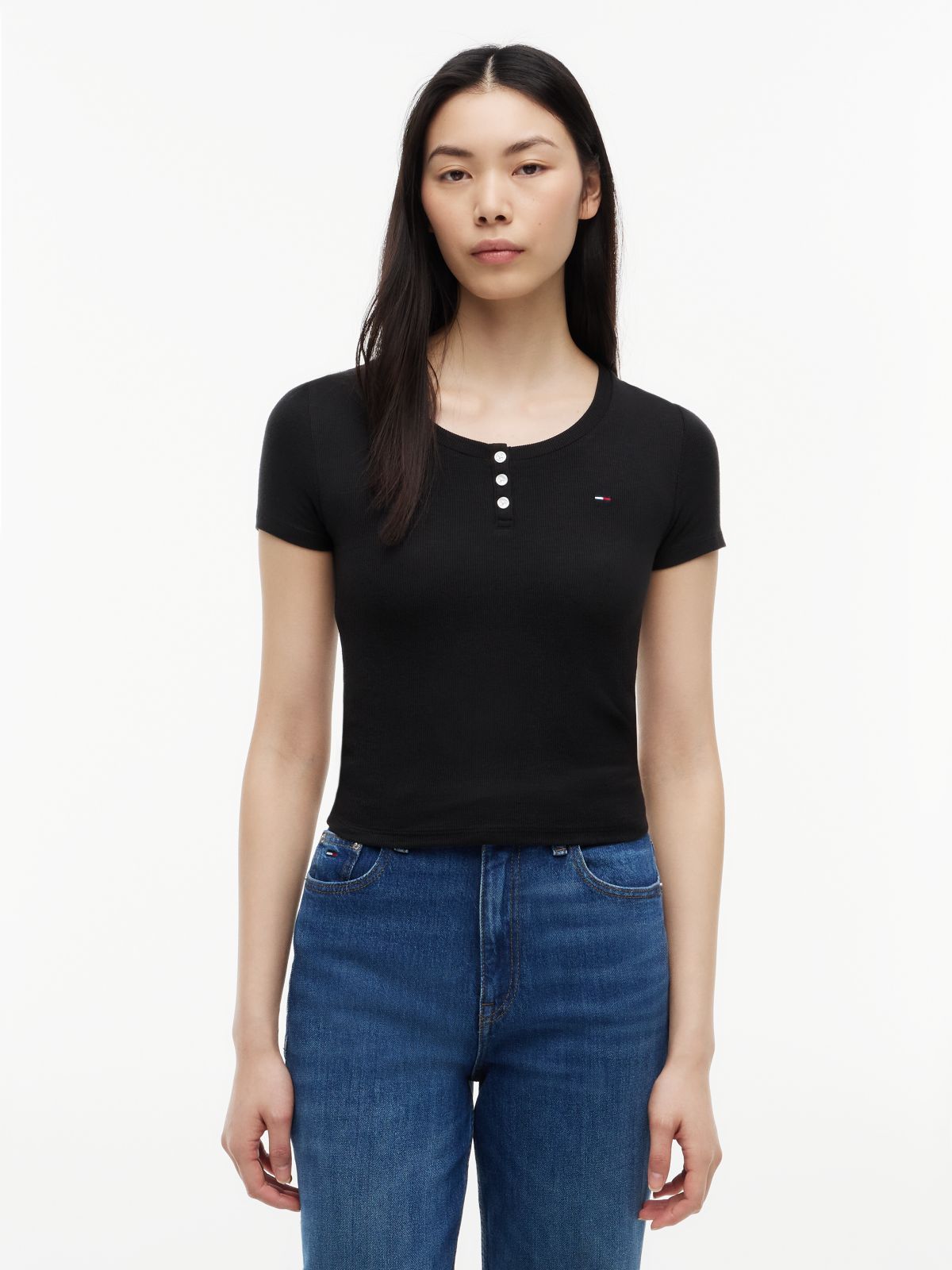 Slim Henley T-Shirt — Black