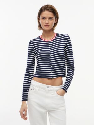multi slim jersey cardigan for women tommy jeans