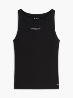 Logo Ribbed Slim Tank Top — Black 5