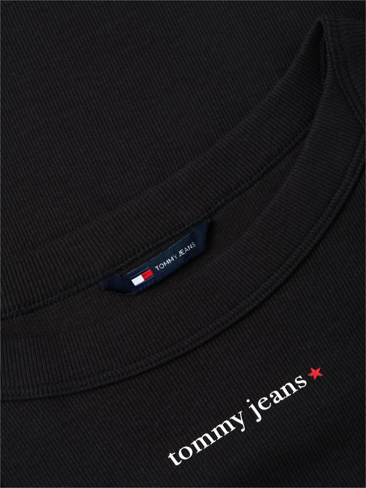 Logo Ribbed Slim Tank Top — Black
