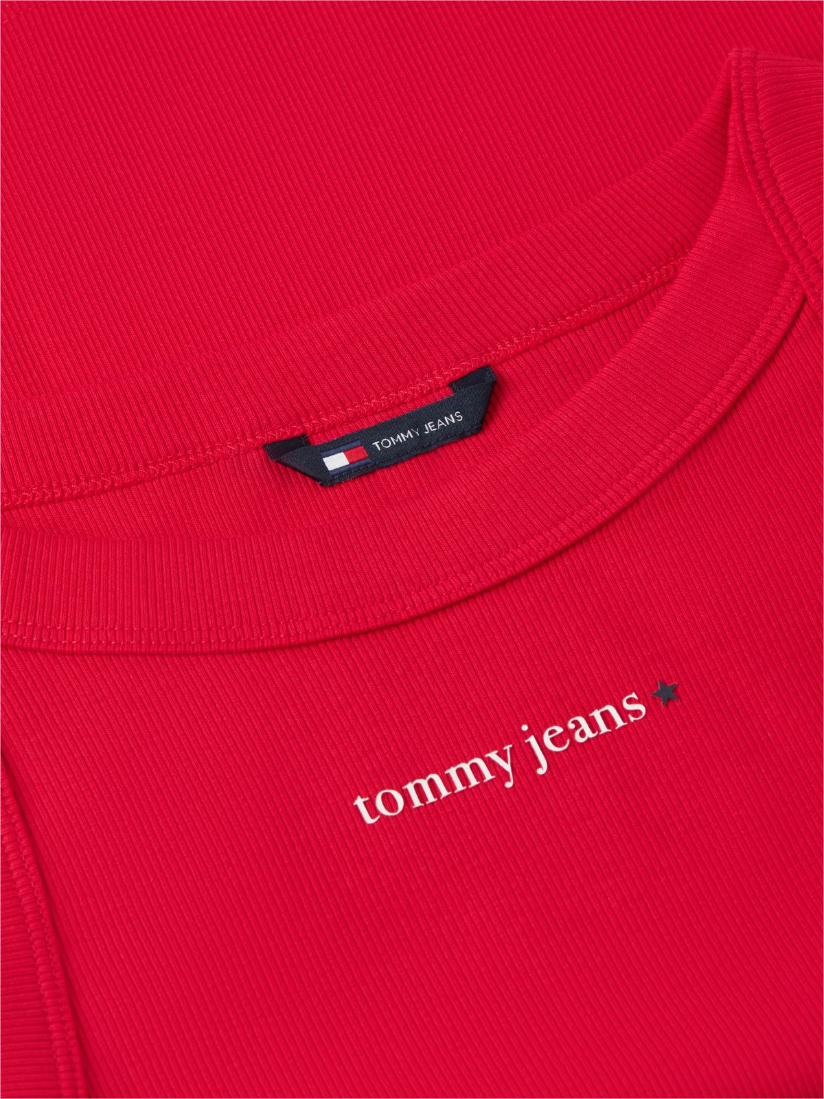 Logo Ribbed Slim Tank Top — Red