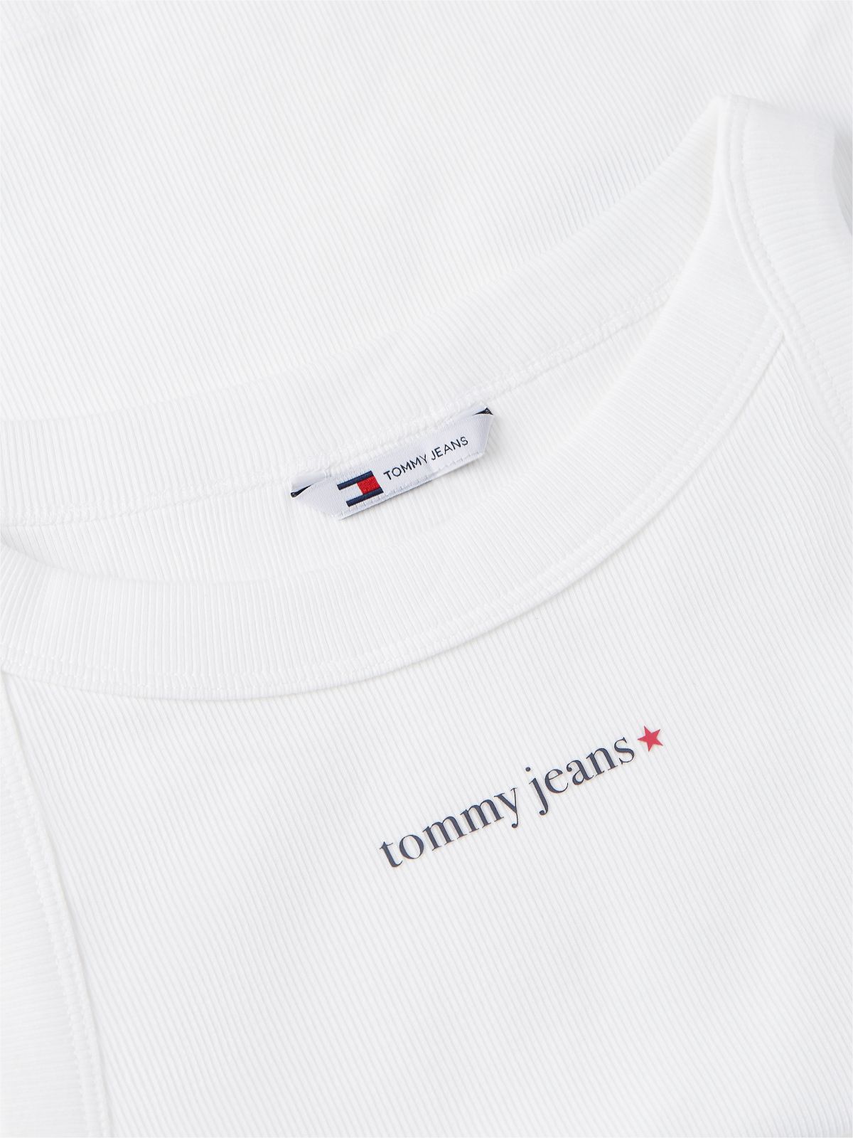 Logo Ribbed Slim Tank Top — White