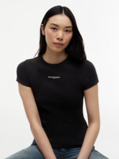Logo Ribbed Slim T-Shirt — Black 3