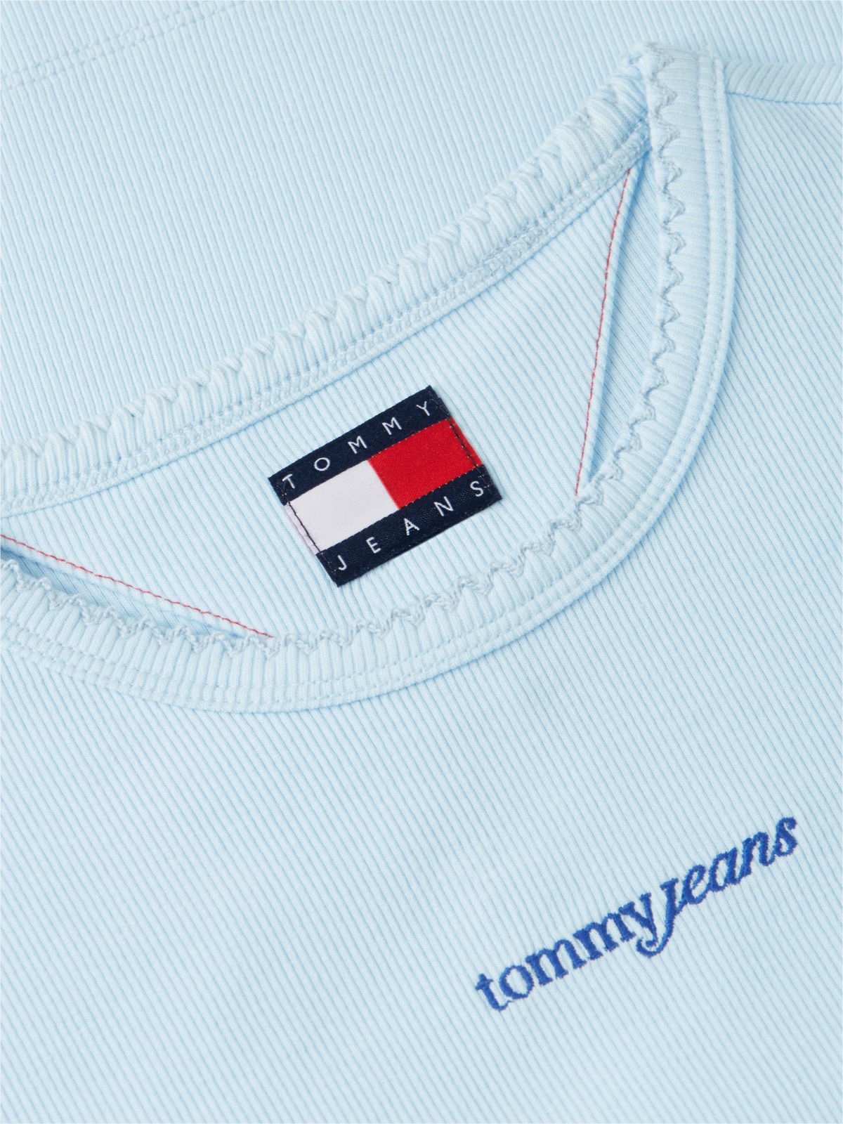 Logo Ribbed Slim T-Shirt — Blue