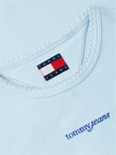 Logo Ribbed Slim T-Shirt — Blue 6
