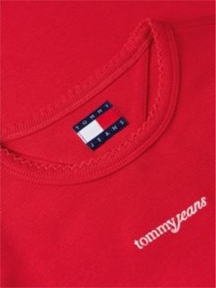 Logo Ribbed Slim T-Shirt — Red 6