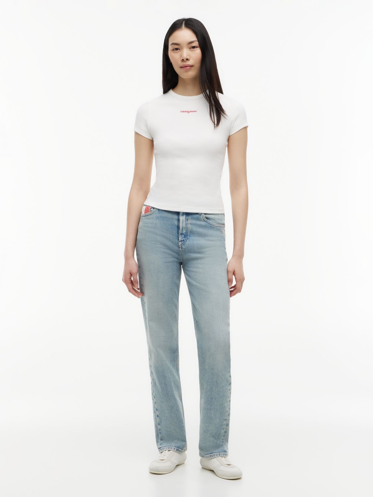 Logo Ribbed Slim T-Shirt — White