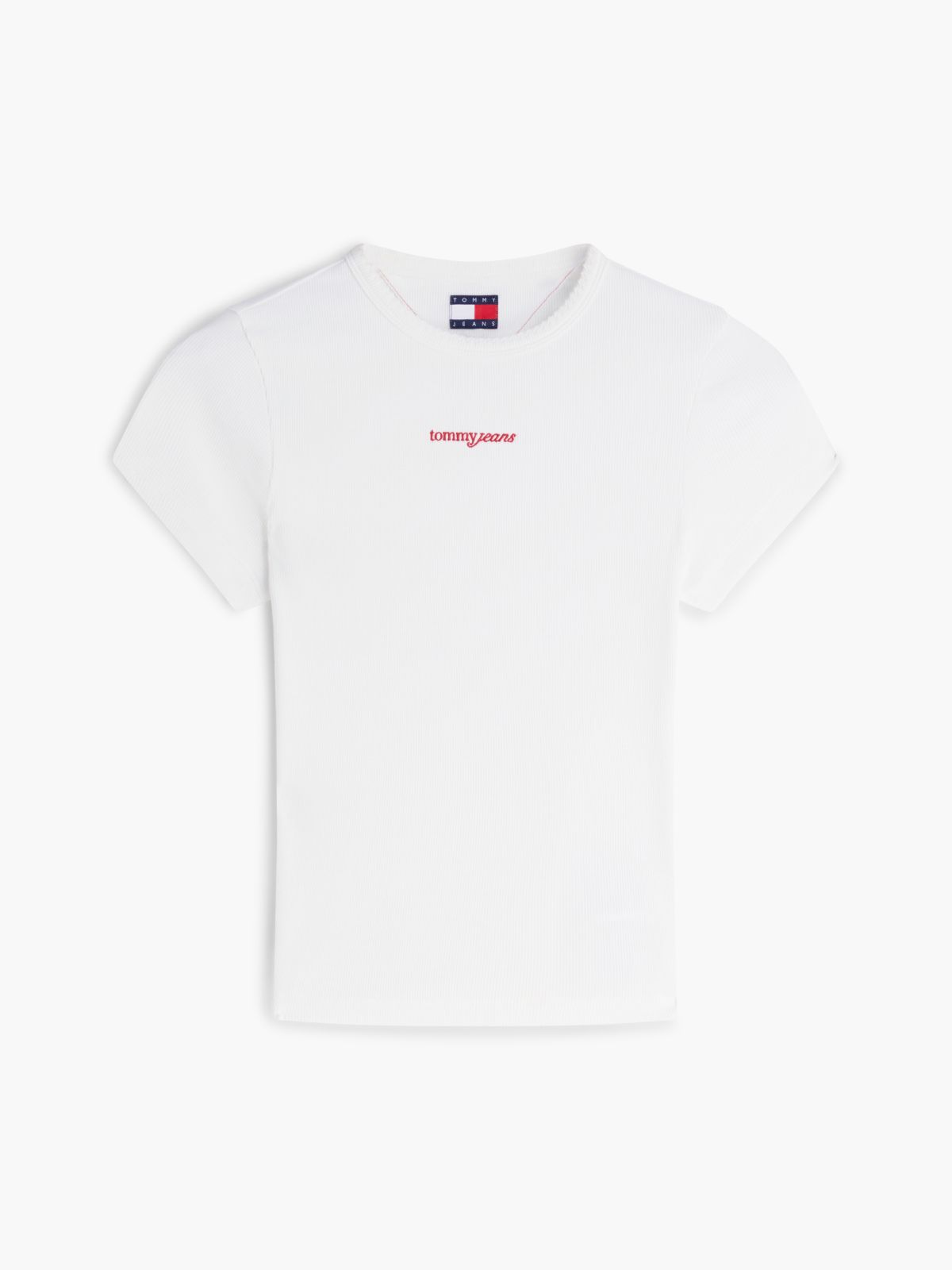 Logo Ribbed Slim T-Shirt — White