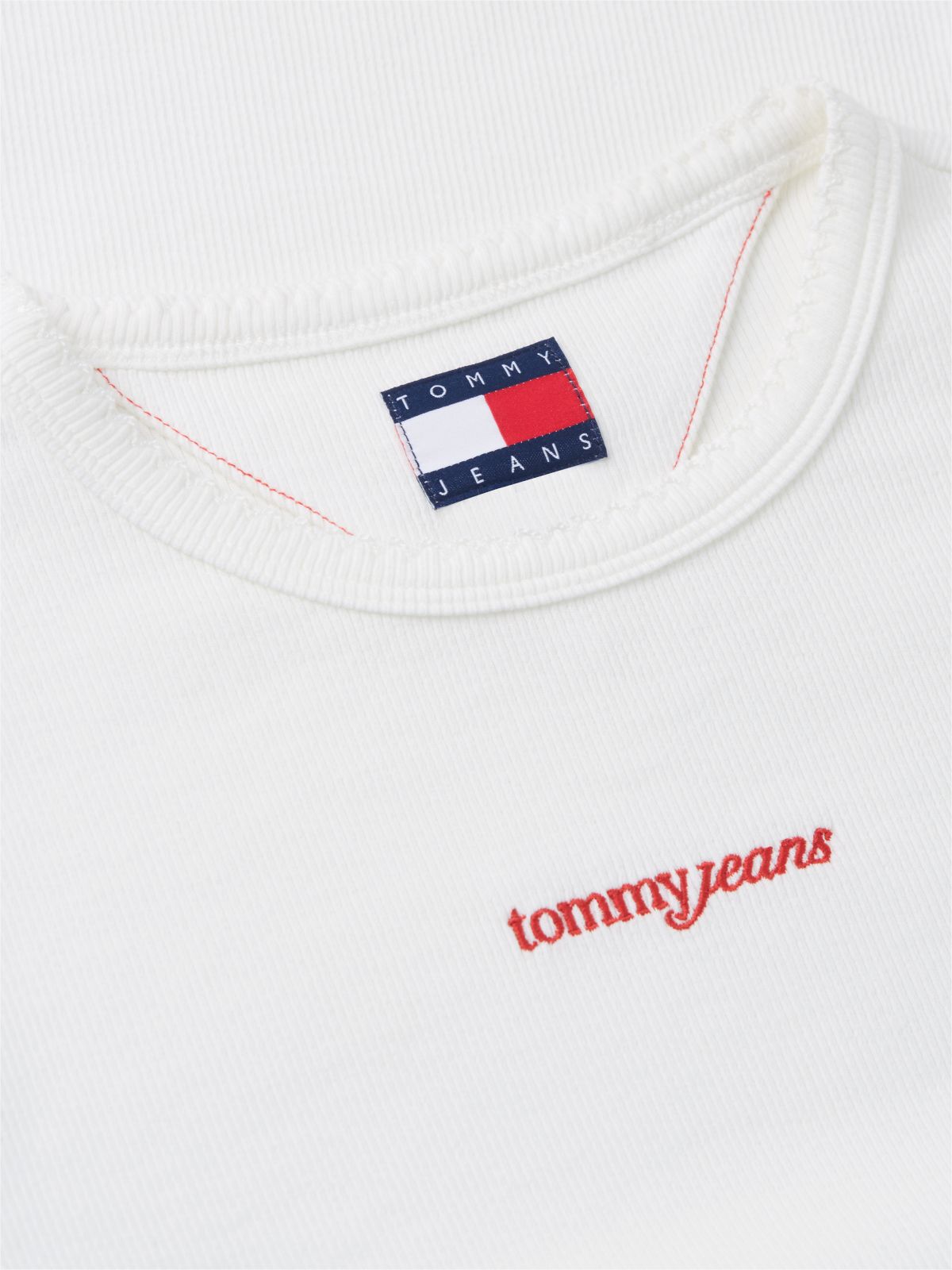 Logo Ribbed Slim T-Shirt — White