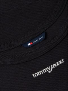 Logo Embroidery Slim Ribbed Tank Top — Black 6