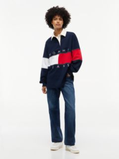 Tommy Flag Jersey Oversized Rugby Shirt — Blue 2