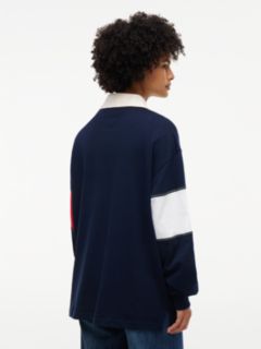 Tommy Flag Jersey Oversized Rugby Shirt — Blue 4