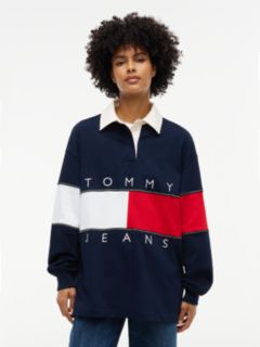 Tommy Flag Jersey Oversized Rugby Shirt — Blue 1