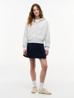 Boxy Sueded Terry Zip-Thru Hoody — Grey 2