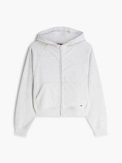 Boxy Sueded Terry Zip-Thru Hoody — Grey 5