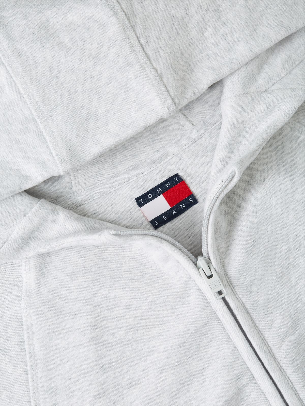 Boxy Sueded Terry Zip-Thru Hoody — Grey