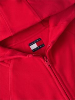 Boxy Sueded Terry Zip-Thru Hoody — Red 6
