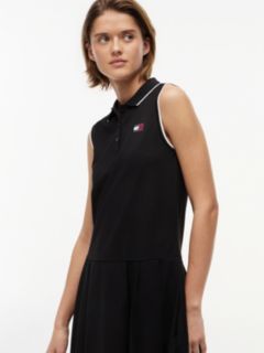 Tommy Badge Pique Mini Polo Dress — Black 2