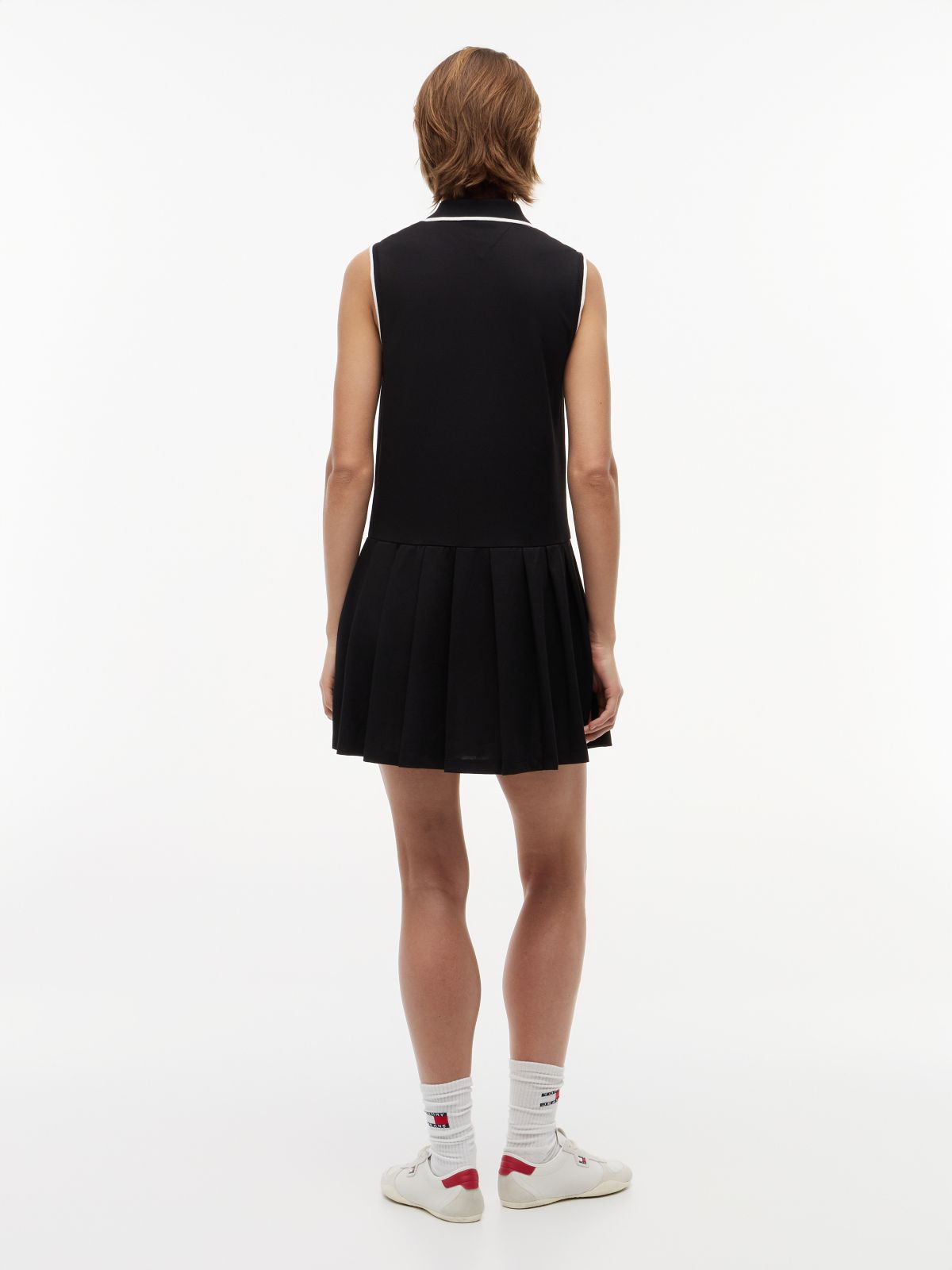 Tommy Badge Pique Mini Polo Dress — Black