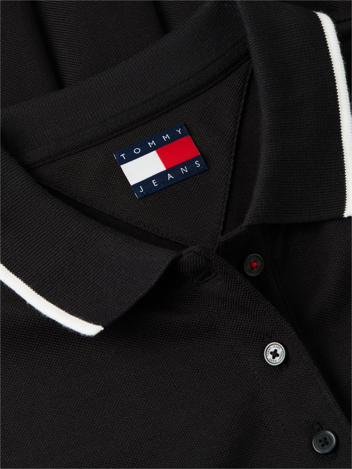 Tommy Badge Pique Mini Polo Dress — Black