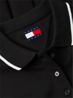 Tommy Badge Pique Mini Polo Dress — Black 6