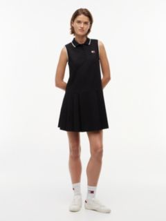 Tommy Badge Pique Mini Polo Dress — Black 1