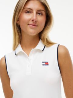 Tommy Badge Pique Mini Polo Dress — White 2