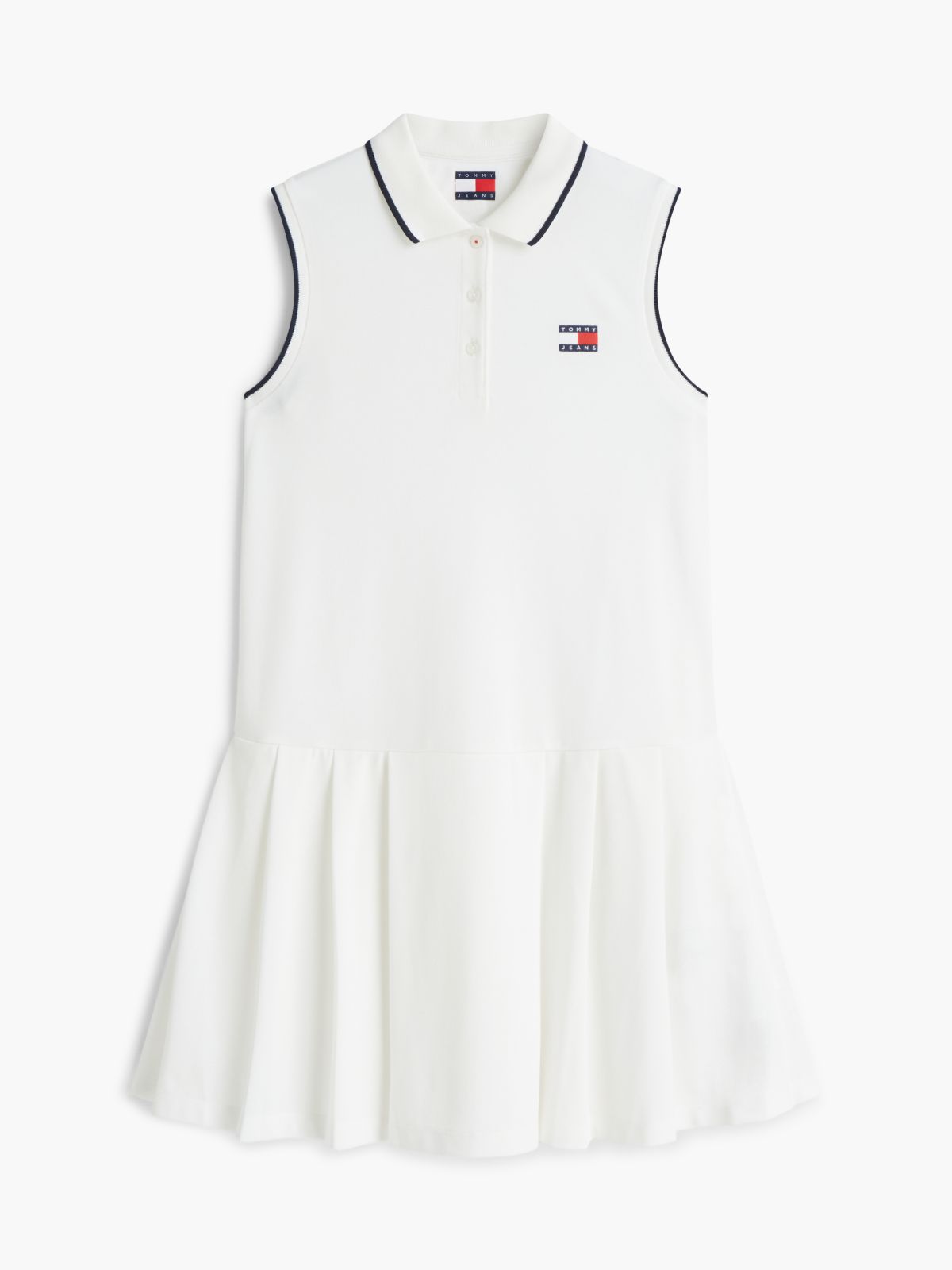 Tommy Badge Pique Mini Polo Dress — White