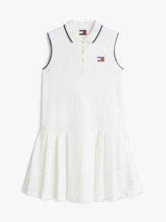 Tommy Badge Pique Mini Polo Dress — White 5