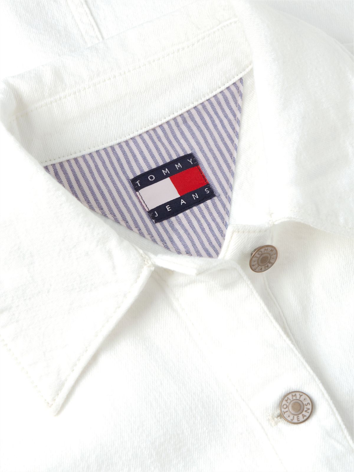 Textured Twill A-Line Mini Shirt Dress — White