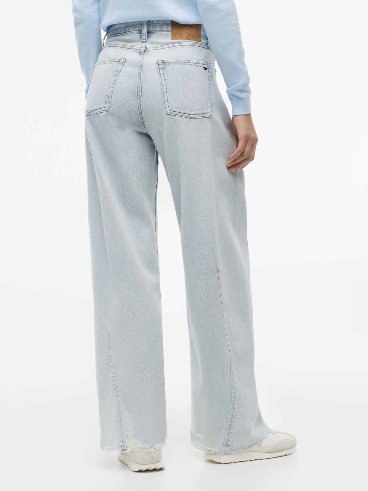 Ella High Rise Barrel Twisted Seam Jeans — Blue