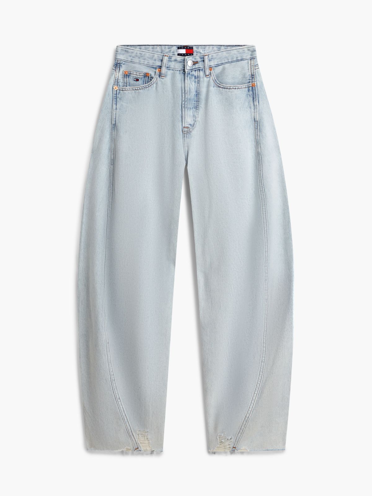 Ella High Rise Barrel Twisted Seam Jeans — Blue