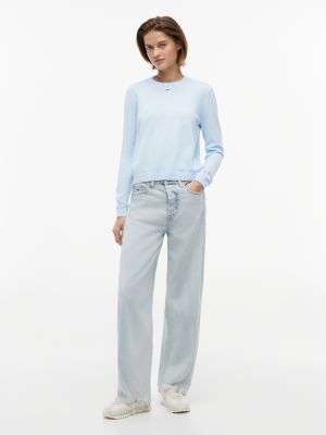 denim jeansy barrel ze średnim stanem i przekręconym szwem dla kobiety - tommy jeans