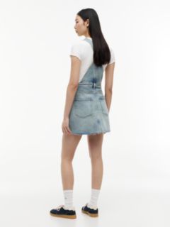 Vintage Denim Mini Dungaree Dress — Blue 4