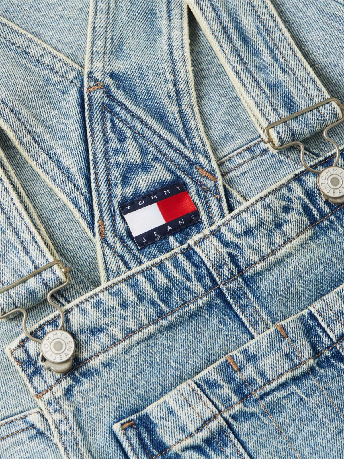 Vintage Denim Mini Dungaree Dress — Blue