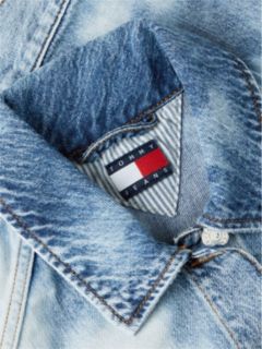 Tie-Dye Denim Cropped Trucker Vest — Blue 7