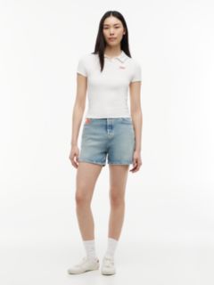Vintage Mom Mid Rise Denim Shorts — Blue 1