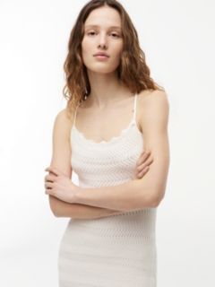 Chevron Knit Slim Cami Dress — Beige 2