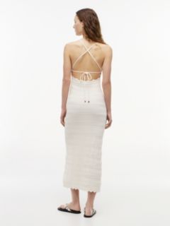 Chevron Knit Slim Cami Dress — Beige 4