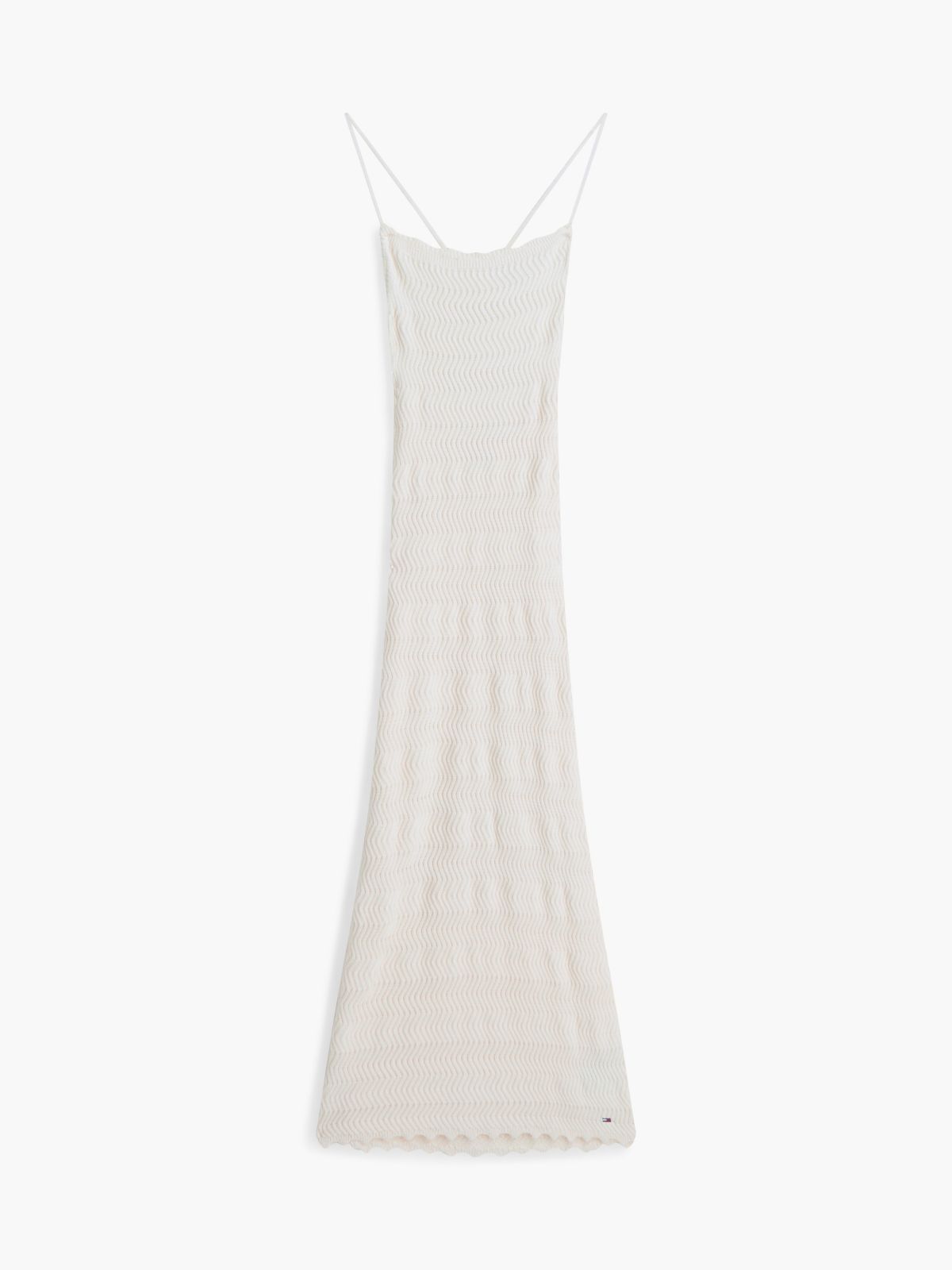 Chevron Knit Slim Cami Dress — Beige