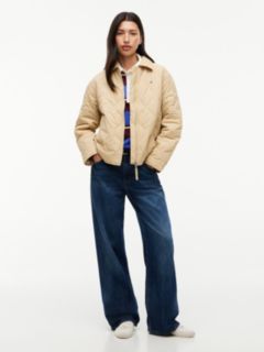 Water Repellent Quilted Relaxed Jacket — Beige 2