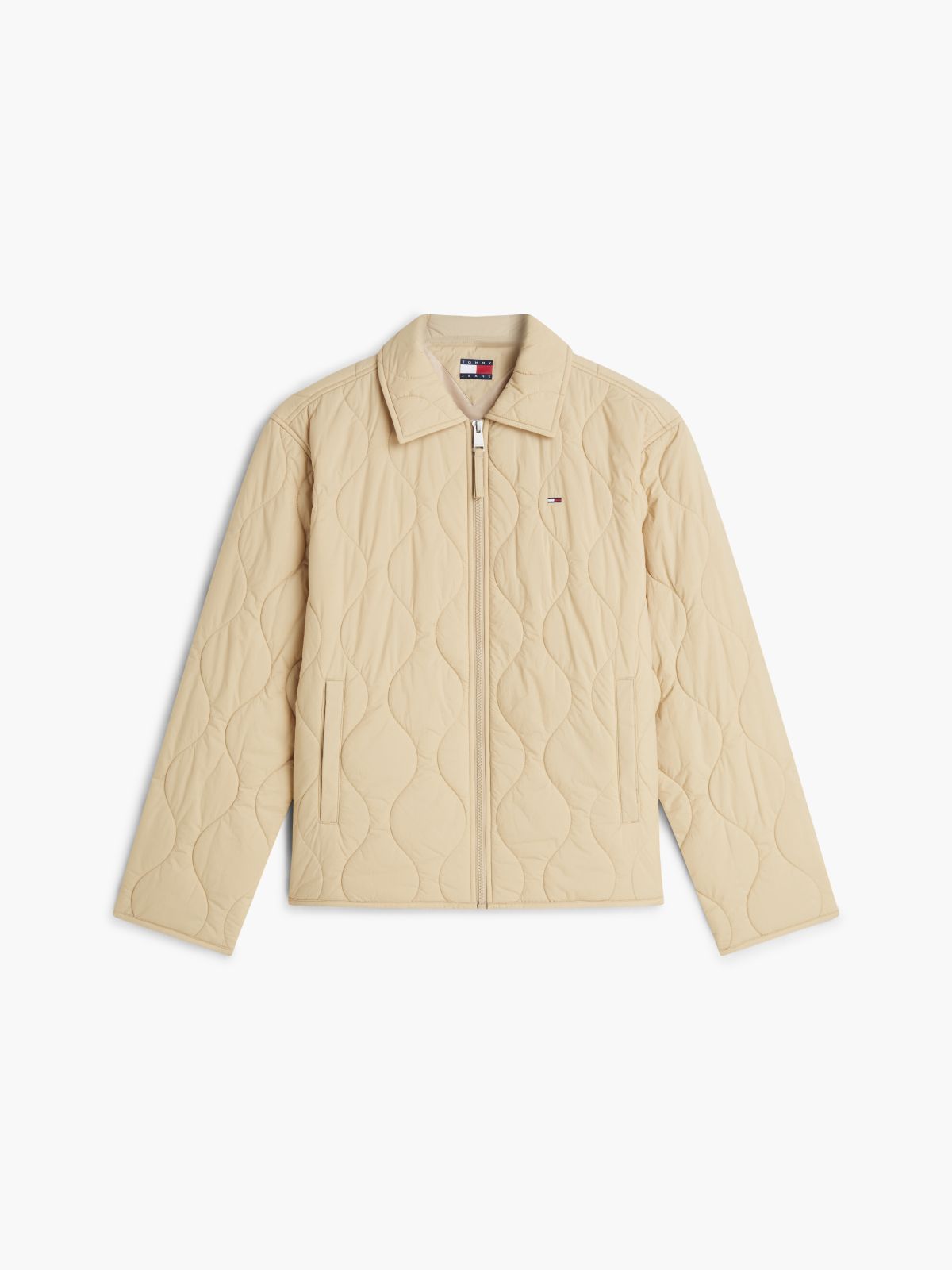 Water Repellent Quilted Relaxed Jacket — Beige