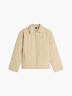 Water Repellent Quilted Relaxed Jacket — Beige 6
