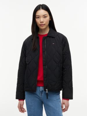 giacca relaxed fit trapuntata idrorepellente black da donne tommy jeans