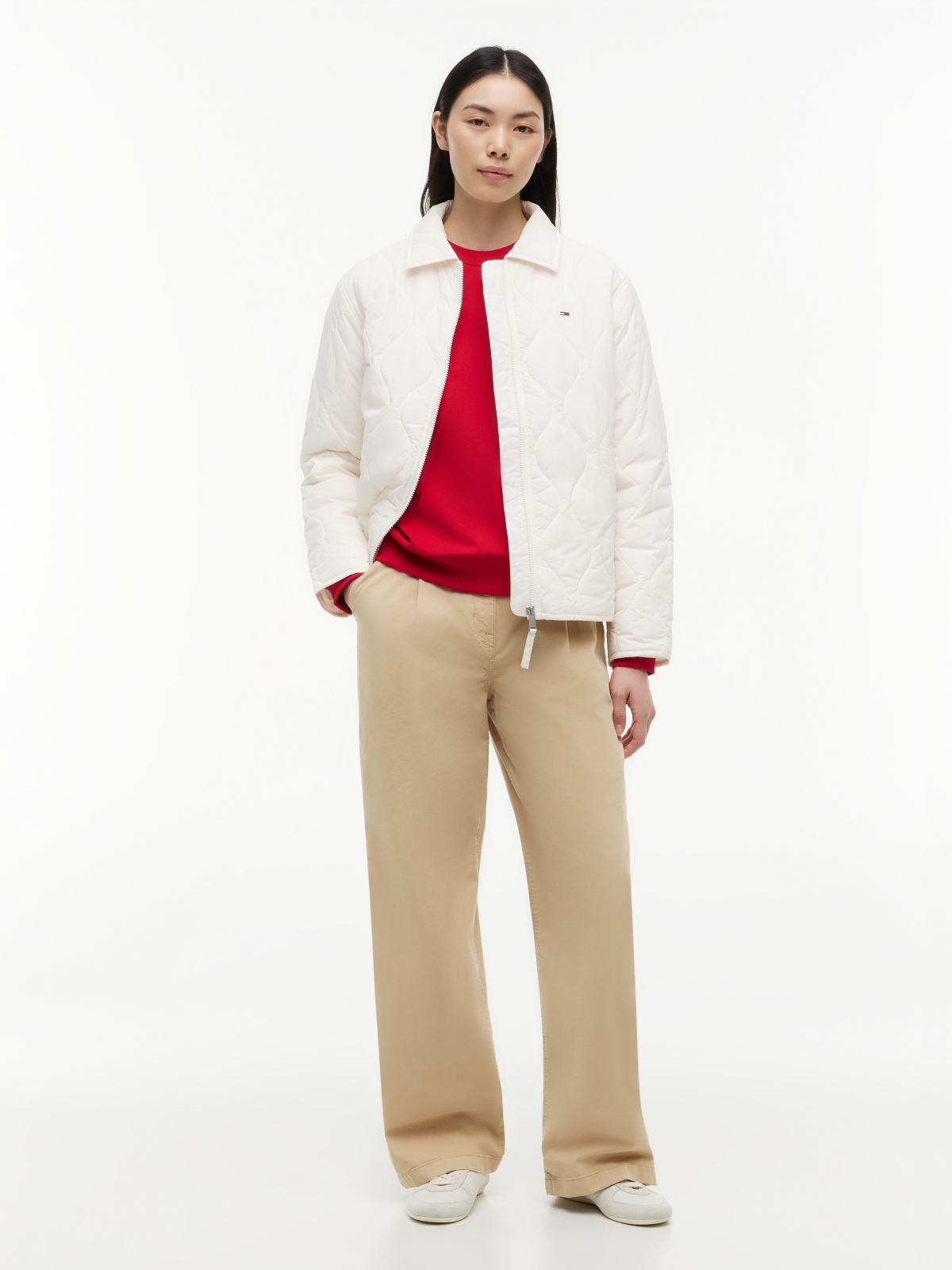 Water Repellent Quilted Relaxed Jacket — White