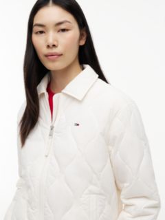 Water Repellent Quilted Relaxed Jacket — White 3
