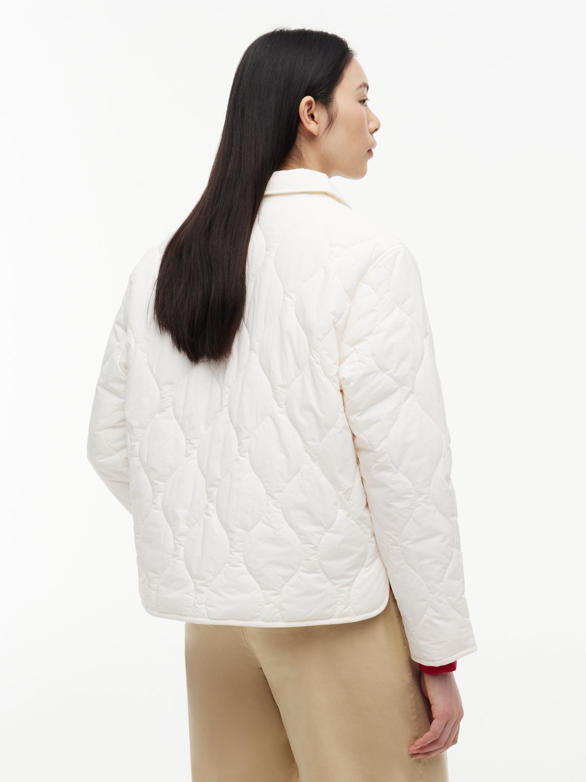 Water Repellent Quilted Relaxed Jacket — White