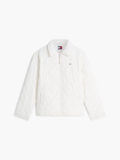 Water Repellent Quilted Relaxed Jacket — White 5