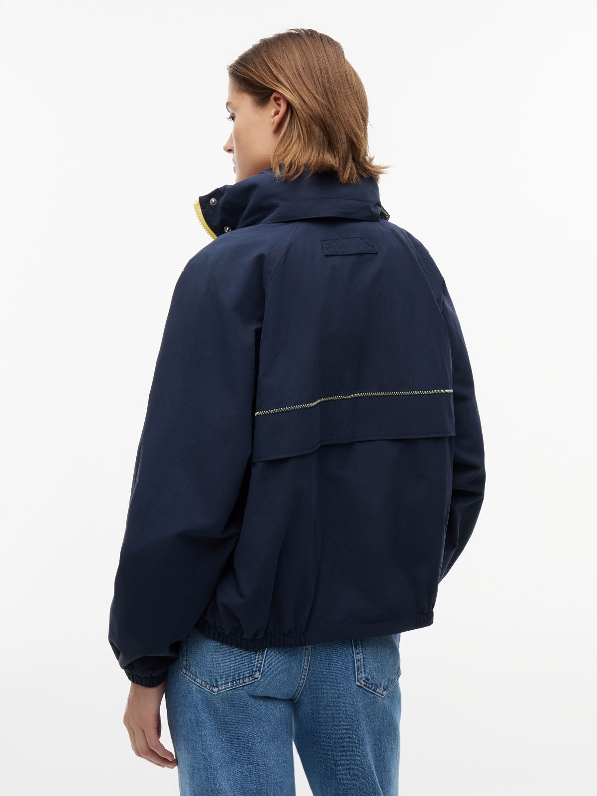 Water Resistant Oversized Regatta Windbreaker — Blue