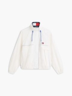 Water Resistant Oversized Regatta Windbreaker — White 6